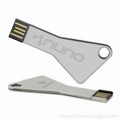 Promotional Steel Key USB Disks with UDP, Waterproof, Dust-proof and Shock-resistant